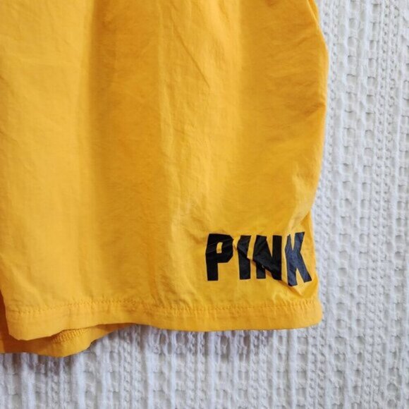 PINK Victoria's Secret Yellow Snap button Athletic Shorts Size Medium - Picture 10 of 12